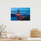 Golden Gate Bridge bij Twilight Poster (Keuken)