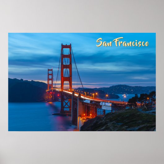 Golden Gate Bridge bij Twilight Poster (Voorkant)