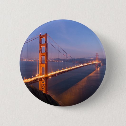 Golden Gate Bridge bij zonsondergang knop Ronde Button 5,7 Cm (Voorkant)