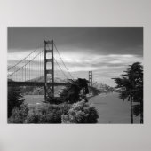 Golden Gate Bridge Black en White Poster (Voorkant)