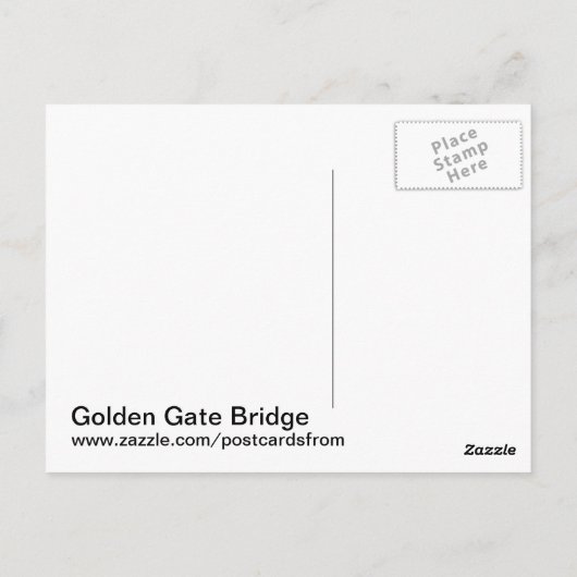 Golden Gate Bridge Briefkaart (Achterkant)