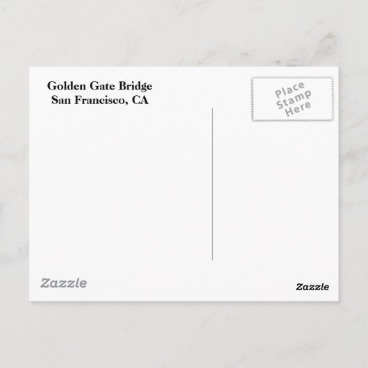 Golden Gate Bridge Briefkaart (Achterkant)