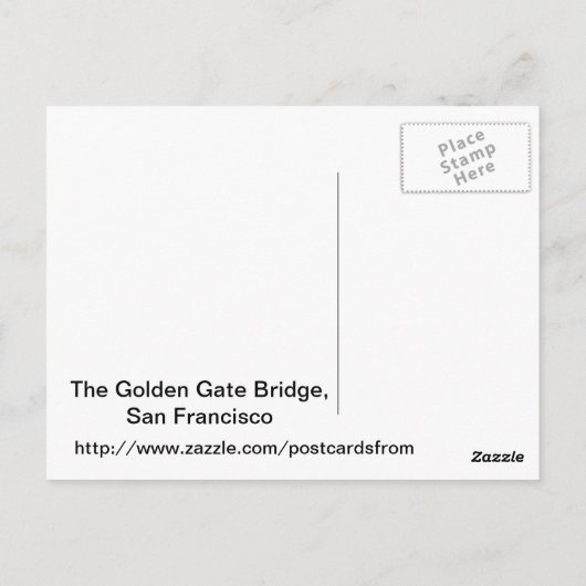 Golden Gate Bridge Briefkaart (Achterkant)