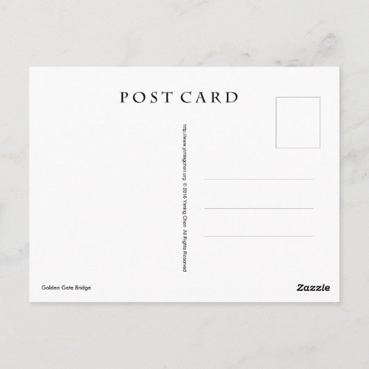 Golden Gate Bridge Briefkaart (Achterkant)