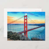 Golden Gate Bridge California Briefkaart (Voorkant / Achterkant)