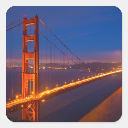 Golden Gate Bridge, Californië Vierkante Sticker (Voorkant)