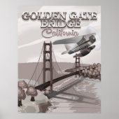 Golden Gate Bridge Californische reissepia Poster (Voorkant)
