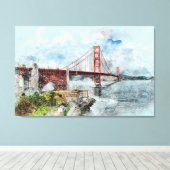 Golden Gate Bridge Canvas Afdruk (Insitu (Houten vloer))