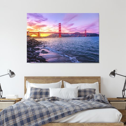 Golden Gate Bridge Canvas Afdruk (Insitu (Slaapkamer))