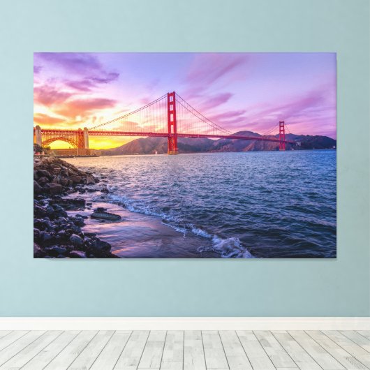 Golden Gate Bridge Canvas Afdruk (Insitu (Houten vloer))