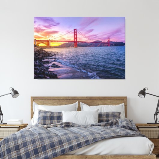 Golden Gate Bridge Canvas Afdruk (Insitu (Slaapkamer))