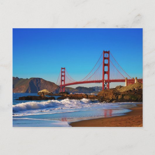 Golden Gate Bridge close-up vanaf Baker Beach Briefkaart (Voorkant)
