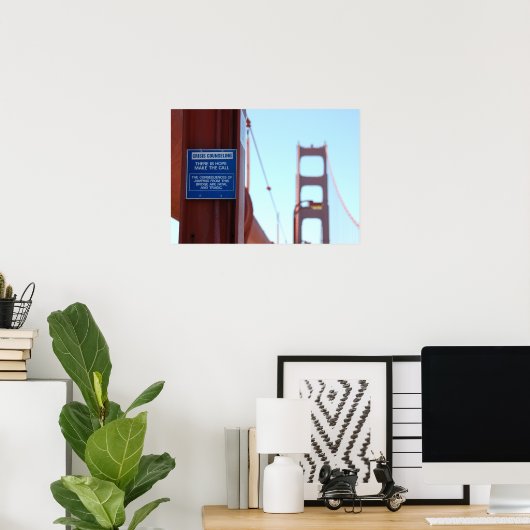 Golden Gate Bridge Crisis counseling Poster (Thuiskantoor)