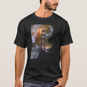 Golden Gate Bridge en Hubble Colliding Galaxies T-shirt