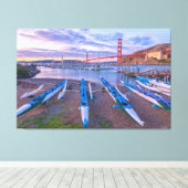 Golden Gate Bridge en Outrigger kano's Canvas Afdruk (Insitu (Houten vloer))