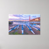 Golden Gate Bridge en Outrigger kano's Canvas Afdruk (Voorkant)