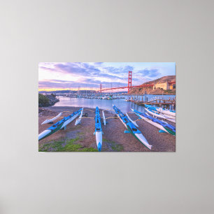 Golden Gate Bridge en Outrigger kano's Canvas Afdruk