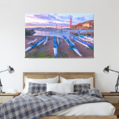 Golden Gate Bridge en Outrigger kano's Canvas Afdruk (Insitu (Slaapkamer))