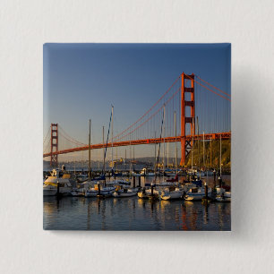 Golden Gate Bridge en San Francisco 2 Vierkante Button 5,1 Cm