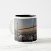 Golden Gate Bridge en San Francisco 4 Tweekleurige Koffiemok (Voorkant links)