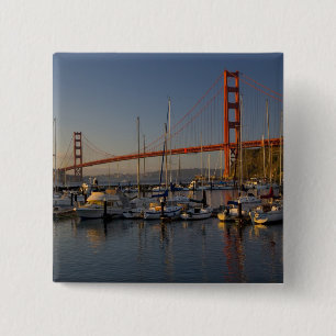 Golden Gate Bridge en San Francisco 4 Vierkante Button 5,1 Cm