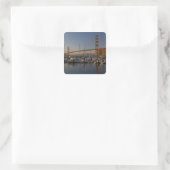 Golden Gate Bridge en San Francisco 4 Vierkante Sticker (Tas)