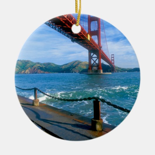 Golden Gate bridge en San Francisco Bay Keramisch Ornament (Voorkant)
