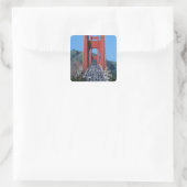 Golden Gate bridge en San Francisco Bay Vierkante Sticker (Tas)