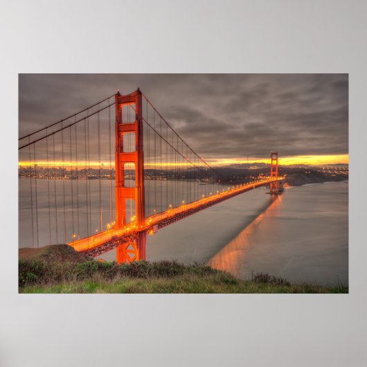 Golden Gate Bridge Erie Sunrise Poster (Voorkant)