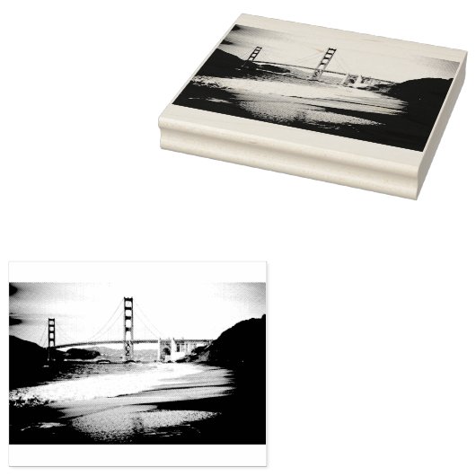Golden Gate Bridge Foto Rubber Art Stamp Rubberstempel (Gestempeld)