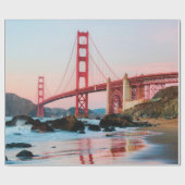 Golden gate bridge gooit kussen cadeaupapier (Vlak)