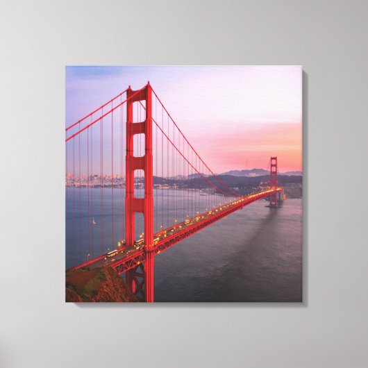 Golden gate bridge gooit kussen canvas afdruk (Voorkant)