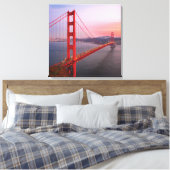 Golden gate bridge gooit kussen canvas afdruk (Insitu (Slaapkamer))
