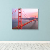 Golden gate bridge gooit kussen canvas afdruk (Insitu (Houten vloer))