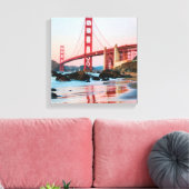 Golden gate bridge gooit kussen canvas afdruk (Insitu (Woonkamer))