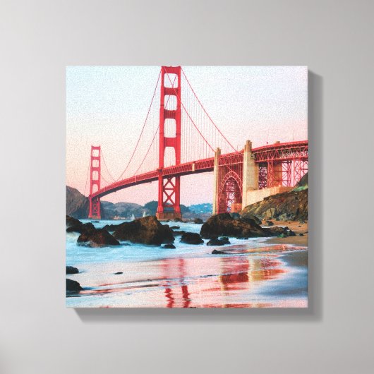 Golden gate bridge gooit kussen canvas afdruk (Voorkant)