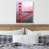 Golden gate bridge gooit kussen canvas afdruk (Insitu (Slaapkamer))