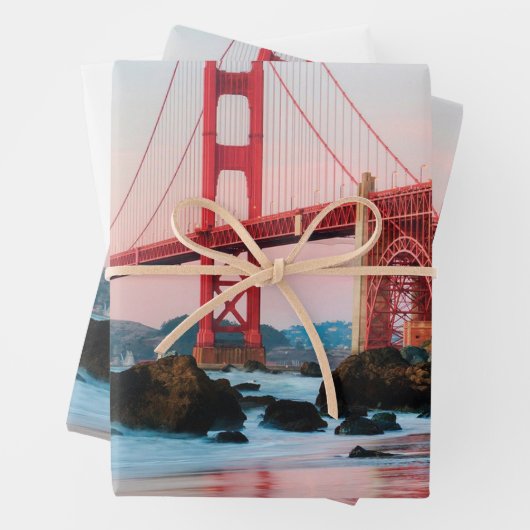 Golden gate bridge gooit kussen inpakpapier vel (In situ)