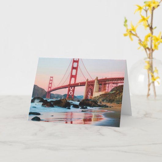 Golden gate bridge gooit kussen kaart (Gele Bloem)