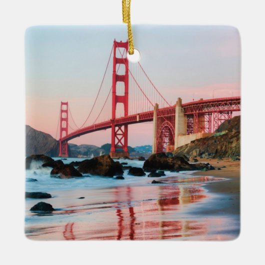 Golden gate bridge gooit kussen keramisch ornament (Voorkant)