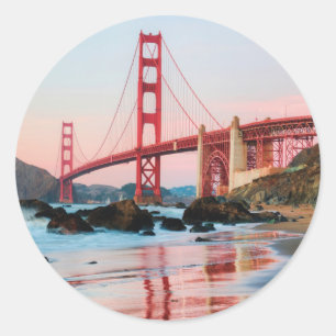 Golden gate bridge gooit kussen ronde sticker