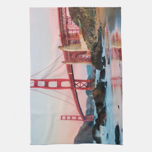 Golden gate bridge gooit kussen theedoek (Verticaal)