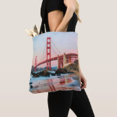 Golden gate bridge gooit kussen tote bag (Dichtbij)