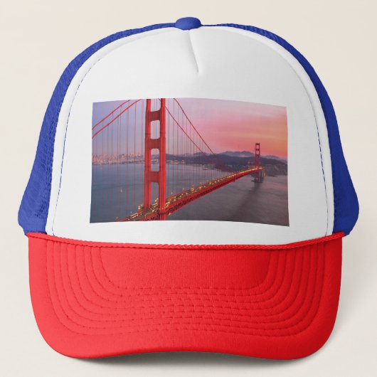 Golden gate bridge gooit kussen trucker pet (Voorkant)
