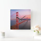 Golden gate bridge gooit kussen vierkante klok (Huis)