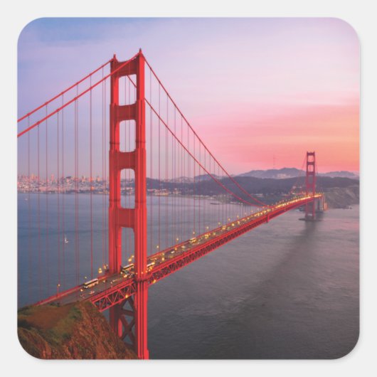 Golden gate bridge gooit kussen vierkante sticker (Voorkant)