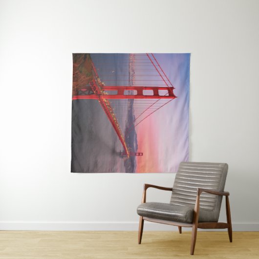 Golden gate bridge gooit kussen wandkleed (In Situ (horizontaal))