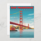 Golden Gate Bridge, het monument van San Francisco Briefkaart (Voorkant / Achterkant)