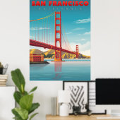 Golden Gate Bridge, het monument van San Francisco Poster (Thuiskantoor)