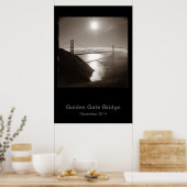 Golden Gate Bridge in de mist #3 Poster (Keuken)